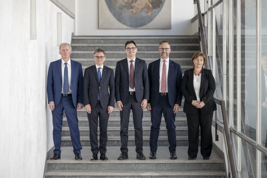 I cinque consiglieri di stato del Cantone Ticino